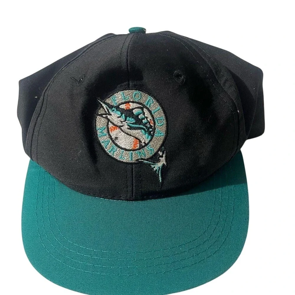 Florida Marlins Youth Baseball Cap Black Teal Snapback Adjustable‎